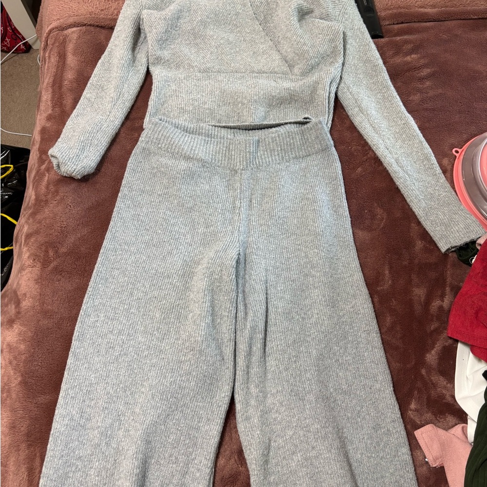 Gray Women's Knit Set